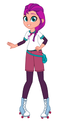 Size: 836x1744 | Tagged: safe, artist:azuventum, sunny starscout, equestria girls, g4, g5, equestria girls-ified, female, g5 to equestria girls, g5 to g4, generation leap, roller skates, simple background, smiling, solo, transparent background