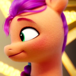 Size: 760x760 | Tagged: safe, screencap, sunny starscout, earth pony, pony, g5, my little pony: a new generation, spoiler:my little pony: a new generation, 3d, beautiful, bust, close-up, cropped, eyebrows, female, green eyes, mare, nostrils, portrait, smiling