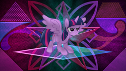 Size: 3840x2160 | Tagged: safe, artist:anime-equestria, artist:laszlvfx, edit, twilight sparkle, alicorn, pony, g4, :3, female, high res, mare, smiling, smirk, solo, spread wings, twilight sparkle (alicorn), wallpaper, wallpaper edit, wings