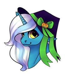 Size: 1280x1326 | Tagged: safe, oc, oc:fleurbelle, alicorn, pony, alicorn oc, bow, clothes, costume, female, halloween, halloween costume, hat, heart eyes, holiday, horn, mare, nightmare night, pumpkin, ribbon, simple background, transparent background, wingding eyes, wings, witch hat