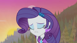 Size: 3410x1920 | Tagged: safe, screencap, rarity, equestria girls, equestria girls series, g4, lost and found, bikini, bikini top, clothes, crying, eyes closed, female, geode of shielding, hairpin, high res, jewelry, magical geodes, necklace, rarity's purple bikini, sad, solo, swimsuit