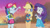 Size: 3410x1920 | Tagged: safe, screencap, applejack, rainbow dash, rarity, equestria girls, g4, lost and found, my little pony equestria girls: better together, applejack's beach shorts swimsuit, applejack's hat, beach, cap, clothes, cowboy hat, crossed arms, eyes closed, female, geode of shielding, geode of super speed, geode of super strength, hairpin, hat, headphones, high res, jewelry, magical geodes, midriff, necklace, open mouth, rainbow dash's beach shorts swimsuit, rarity's blue sarong, rarity's purple bikini, sarong, swimsuit