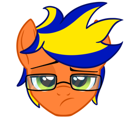 Size: 900x900 | Tagged: safe, artist:nivimonster, oc, oc only, oc:flicker flame, pony, glasses, male, simple background, solo, stallion, transparent background