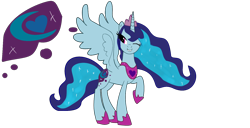 Size: 1560x799 | Tagged: safe, artist:magictimeymare12, princess luna, sonata dusk, alicorn, pony, g4, alternate universe, cute, cutie mark, equestria girls ponified, one eye closed, ponified, simple background, solo, spread wings, transparent background, wings, wink