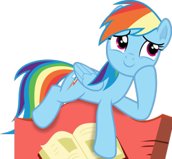 Size: 3000x2777 | Tagged: safe, artist:frownfactory, rainbow dash, pegasus, pony, g4, testing testing 1-2-3, cute, dashabetes, female, high res, lying, mare, sign, simple background, solo, transparent background, vector, wings