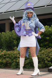 Size: 2592x3888 | Tagged: safe, artist:mieucosplay, trixie, human, bronycon, bronycon 2014, g4, boots, clothes, cosplay, costume, gloves, hand on hip, high heel boots, high res, irl, irl human, photo, shoes