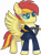 Size: 5565x7563 | Tagged: safe, artist:cyanlightning, oc, oc:galaxy strike, pegasus, pony, 2022 community collab, derpibooru community collaboration, .svg available, absurd resolution, clothes, glasses, male, simple background, solo, stallion, transparent background, uniform, vector