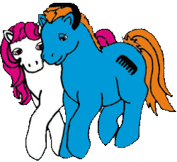 Size: 430x396 | Tagged: safe, artist:teddy, sweetheart, teddy, earth pony, pony, g1, my little pony tales, female, gif, male, non-animated gif, ship:teddyheart, shipping, simple background, straight, teddy bear, transparent background