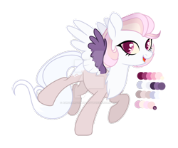 Size: 1280x1066 | Tagged: safe, artist:yukkimo, oc, oc only, oc:annie, hybrid, pegasus, pony, colored wings, female, interspecies offspring, mare, offspring, parent:discord, parent:princess celestia, parents:dislestia, simple background, solo, transparent background, two toned wings, wings