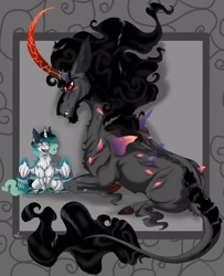 Size: 1808x2230 | Tagged: safe, artist:nightshade2004, king sombra, oc, oc:aurelius, alicorn, pony, g4, colt, male, offspring, parent:king sombra, parent:princess celestia, parents:celestibra