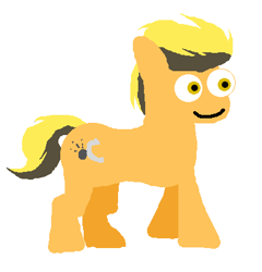 Size: 404x421 | Tagged: safe, artist:minus, derpibooru exclusive, oc, oc only, oc:flint spark, earth pony, pony, 2018, earth pony oc, eye bulging, male, pixel art, simple background, smiling, solo, two toned mane, white background, wide eyes