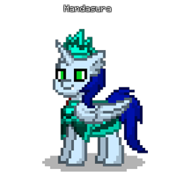 Size: 400x400 | Tagged: safe, oc, oc only, alicorn, pony, pony town, alicorn oc, crown, green eyes, horn, jewelry, regalia, simple background, solo, transparent background, wings