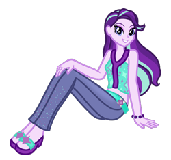 Size: 950x890 | Tagged: safe, artist:wavebreeze234, starlight glimmer, equestria girls, g4, clothes, cute, female, glimmerbetes, looking at you, sandals, simple background, solo, transparent background