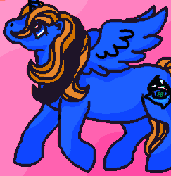 Size: 295x304 | Tagged: artist needed, safe, oc, oc only, oc:teddy-chan, alicorn, pony, g1, alicorn oc, gif, horn, looking up, non-animated gif, solo, spread wings, tail, wings