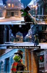 Size: 773x1200 | Tagged: safe, edit, edited screencap, screencap, g5, a muppet christmas carol, barely pony related, kermit the frog, male, the muppets