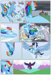 Size: 1280x1899 | Tagged: safe, artist:calamity-studios, rainbow dash, soarin', pegasus, pony, g4, comic, female, lightning, male, ship:soarindash, shipping, straight