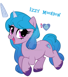 Size: 1280x1451 | Tagged: safe, artist:hate-love12, izzy moonbow, pony, unicorn, g4, g5, deviantart watermark, female, g5 to g4, generation leap, mare, obtrusive watermark, simple background, solo, transparent background, watermark