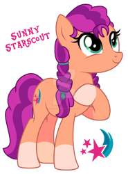 Size: 1280x1731 | Tagged: safe, artist:hate-love12, sunny starscout, earth pony, pony, g4, g5, backwards cutie mark, base used, braid, coat markings, deviantart watermark, female, g5 to g4, generation leap, mare, obtrusive watermark, simple background, socks (coat markings), solo, transparent background, watermark