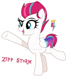 Size: 1280x1446 | Tagged: safe, artist:hate-love12, zipp storm, pegasus, pony, g4, g5, base used, deviantart watermark, female, g5 to g4, generation leap, mare, obtrusive watermark, simple background, solo, transparent background, watermark