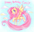 Size: 550x514 | Tagged: safe, artist:penanggalan, fluttershy, pegasus, pony, g4, blushing, female, flying, happy birthday, long tail, mare, sky background, solo, tail