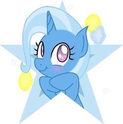 Size: 950x956 | Tagged: safe, artist:arzexa, trixie, pony, unicorn, g4, blushing, cute, diatrixes, female, happy, looking at you, mare, smiling, solo