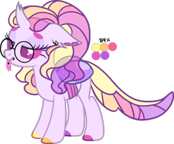 Size: 1709x1412 | Tagged: safe, artist:kurosawakuro, oc, oc only, changepony, hybrid, pony, base used, female, glasses, magical lesbian spawn, offspring, parent:ocellus, parent:rainbow harmony, simple background, solo, transparent background