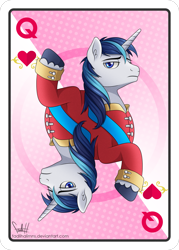 Size: 2143x3000 | Tagged: safe, artist:fadlihalimns, shining armor, pony, unicorn, g4, card, high res, male, poker, stallion