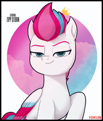 Size: 1950x2289 | Tagged: safe, artist:fchelon, zipp storm, pegasus, pony, g5, abstract background, solo