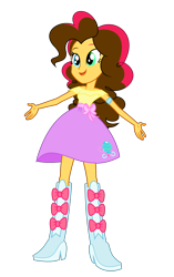 Size: 1712x2730 | Tagged: safe, artist:galaxyswirlsyt, oc, oc only, oc:party pie, equestria girls, g4, clothes, clothes swap, offspring, parent:cheese sandwich, parent:pinkie pie, parents:cheesepie, shirt, simple background, skirt, solo, transparent background