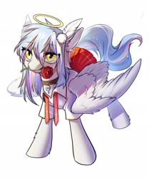 Size: 1714x2048 | Tagged: safe, artist:swaybat, oc, oc only, pegasus, pony, explicit source, halo, solo