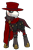 Size: 800x1200 | Tagged: safe, artist:multiverseequine, derpibooru exclusive, oc, oc only, oc:mortis grin, pony, unicorn, badge, bag, blood, blood stains, boots, cape, clothes, coat, colored, daybreak island, full body, goggles, hat, hidden horn, horn, male, mask, order of the arrow, saddle bag, shoes, simple background, smiling, solo, stallion, top hat, transparent background, unicorn oc