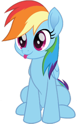 Size: 498x804 | Tagged: safe, artist:spookitty, rainbow dash, pegasus, pony, g4, :p, cute, dashabetes, feathered wings, folded wings, mlem, movie accurate, png, silly, silly pony, simple background, sitting, solo, tongue out, transparent background, wings