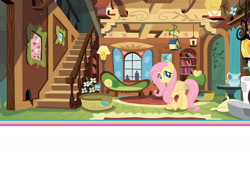 Size: 1600x1200 | Tagged: safe, fluttershy, pegasus, pony, g4, my little pony: welcome to ponyville, official, book, female, fluttershy's cottage, mare
