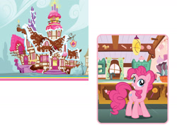 Size: 1600x1200 | Tagged: safe, pinkie pie, earth pony, pony, g4, my little pony: welcome to ponyville, official, book, female, mare, sugarcube corner