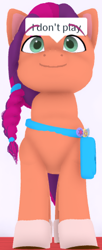 Size: 193x474 | Tagged: safe, artist:daylightsketch, sunny starscout, earth pony, pony, g5, my little pony: a new generation, badge, bag, female, mare, roblox