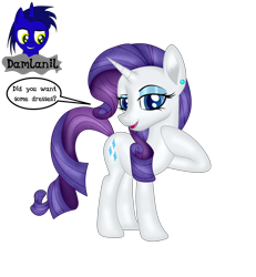 Size: 3840x4154 | Tagged: safe, artist:damlanil, rarity, pony, unicorn, g4, comic, cute, dialogue, ear piercing, eyelashes, eyeshadow, female, happy, high res, horn, looking at you, makeup, mare, open mouth, open smile, piercing, raised hoof, raribetes, shine, shiny mane, simple background, smiling, solo, speech bubble, talking to viewer, text, transparent background, vector