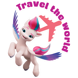 Size: 512x512 | Tagged: safe, zipp storm, pegasus, pony, g5, my little pony: a new generation, official, dairy queen, female, mare, simple background, solo, sticker, stock render, text, transparent background