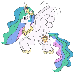 Size: 2504x2448 | Tagged: safe, artist:supahdonarudo, princess celestia, alicorn, pony, g4, flying, high res, simple background, transparent background