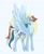Size: 1080x1320 | Tagged: safe, artist:wippitywarpy, rainbow dash, pegasus, pony, g4, chest fluff, grin, smiling, solo, tail feathers