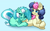 Size: 4000x2500 | Tagged: safe, artist:witchtaunter, bon bon, lyra heartstrings, sweetie drops, earth pony, pony, unicorn, g4, adorabon, butt pillow, chest fluff, cute, ear fluff, female, hug, lesbian, lyrabetes, ship:lyrabon, shipping, shoulder fluff, simple background, sleeping, smiling