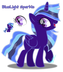 Size: 3093x3564 | Tagged: safe, artist:amicasecretuwu, oc, oc only, oc:bluelight sparkle, alicorn, pony, female, high res, mare, simple background, solo, transparent background