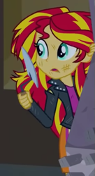 Size: 283x520 | Tagged: safe, screencap, sunset shimmer, equestria girls, g4, my little pony equestria girls, cropped, solo, trowel