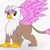 Size: 400x400 | Tagged: safe, artist:kushina13, oc, oc only, oc:ashina, griffon, beak, female, griffon oc, leonine tail, smiling, solo, spread wings, tail, wings