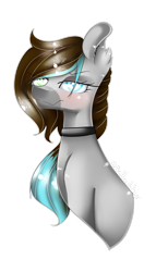 Size: 1923x3120 | Tagged: safe, artist:fantisai, oc, oc only, earth pony, pony, bedroom eyes, blushing, bust, choker, ear fluff, earth pony oc, eyelashes, female, mare, simple background, smiling, solo, transparent background