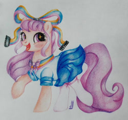 Size: 1012x952 | Tagged: safe, artist:skior, pony, clothes, giffany, gravity falls, male, ponified, solo, traditional art