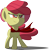 Size: 2082x2107 | Tagged: safe, artist:rcflashfreak, apple bloom, earth pony, pony, g4, cape, clothes, female, filly, full body, high res, red eyes, red mane, shadow, simple background, smiling, solo, standing, transparent background