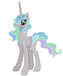 Size: 1280x1532 | Tagged: safe, artist:princess-kitsune-tsu, oc, oc only, alicorn, changepony, pony, alicorn oc, eyelashes, female, folded wings, green eyes, horn, magical lesbian spawn, mare, offspring, parent:princess celestia, parent:queen chrysalis, parents:chryslestia, simple background, smiling, solo, standing, tail, transparent background, wings