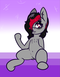 Size: 773x1000 | Tagged: safe, artist:lazerblues, oc, oc only, oc:miss eri, earth pony, pony, black and red mane, ear piercing, piercing, solo, two toned mane