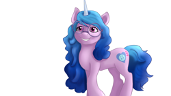 Size: 1920x1080 | Tagged: safe, artist:jbond, izzy moonbow, pony, unicorn, g5, my little pony: a new generation, female, glasses, izzy's crafting glasses, mare, simple background, solo, white background