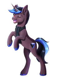 Size: 2391x3049 | Tagged: safe, artist:_ladybanshee_, oc, oc only, pony, unicorn, art, commission, digital art, full body, happy, high res, simple background, smiling, solo, transparent background